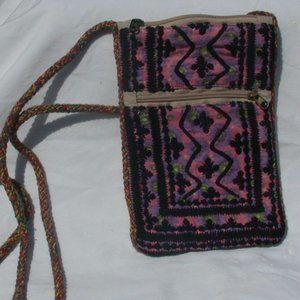 PINK Hobo Mirrored Vintage Kantha Pouch Indian Carpet Medicine Crossbody Bag